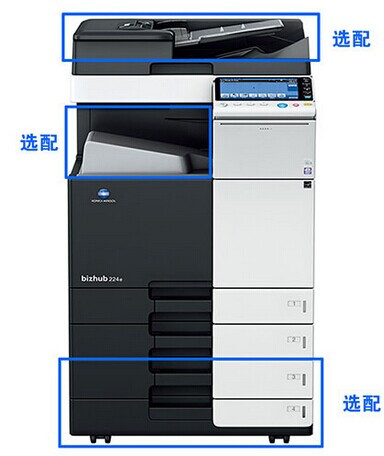 柯尼卡美能達(dá)bizhub 364e數(shù)碼復(fù)合機+雙面同步輸稿器 復(fù)印/打印/彩色掃描